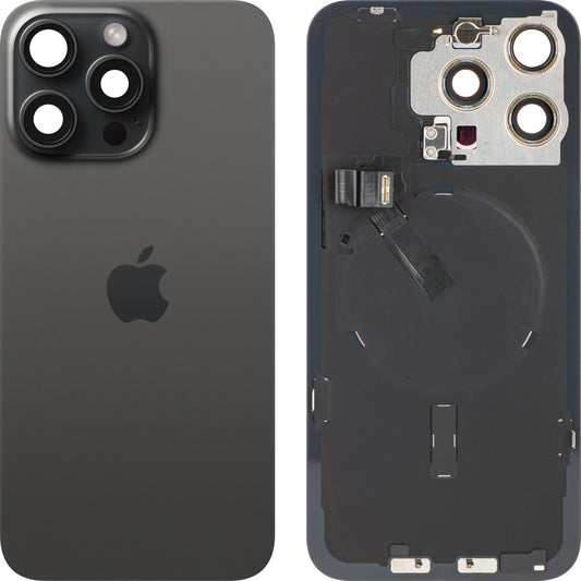 Cubierta de batería Apple iPhone 15 Pro Max, Negro (Titanio Negro), Swap