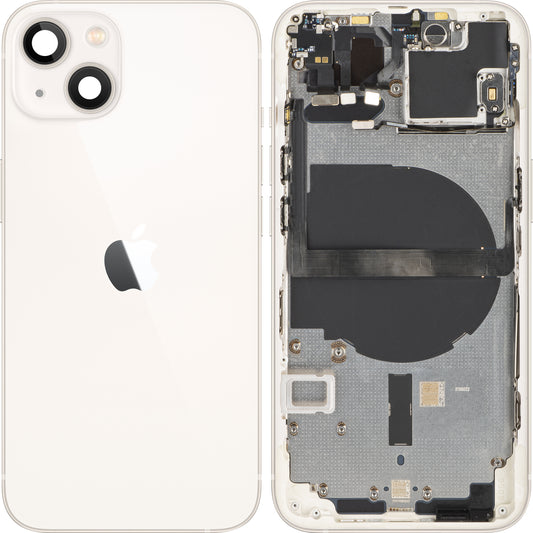 Apple iPhone 13 mini tapa de la batería, con media funda, blanco (Starlight), Swap