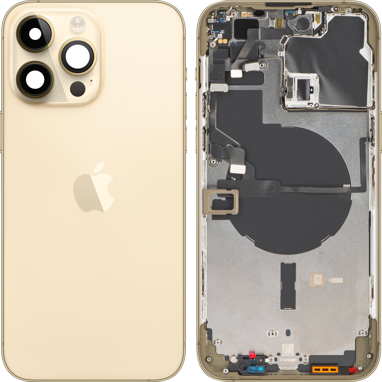 Apple iPhone 14 Pro Max Cubierta de la Batería, Con Media Funda, Oro, Swap