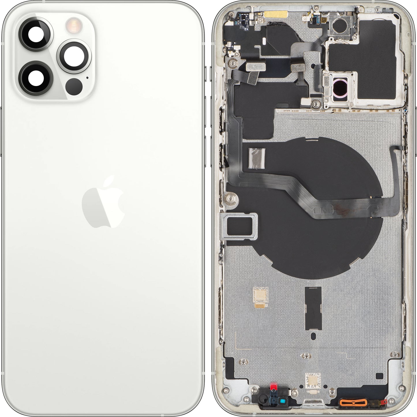 Apple iPhone 12 Pro Max Cubierta de la Batería, Con Funda Intermedia, Plata, Swap