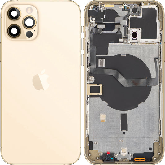 Apple iPhone 12 Pro Max Cubierta de la Batería, Con Media Funda, Oro, Swap