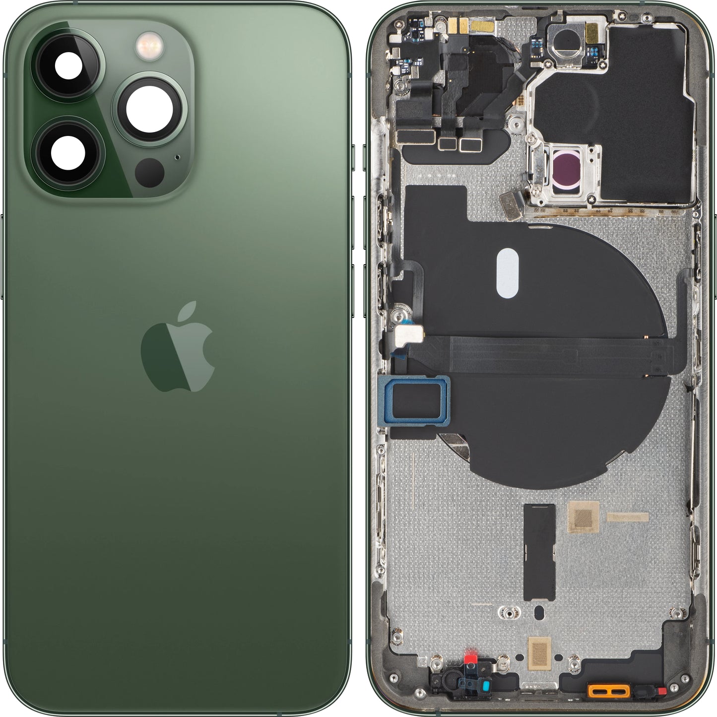 Apple iPhone 13 Pro Battery Cover, With Middle Frame, Green (Alpine Green), Swap