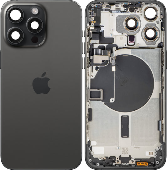 Tapa de Batería Apple iPhone 15 Pro Max, Con Carcasa Central, Negro (Black Titanium), Swap