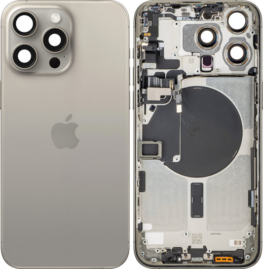 Tapa de Batería Apple iPhone 15 Pro Max, Con Carcasa Central, Beige (Titanio Natural), Swap