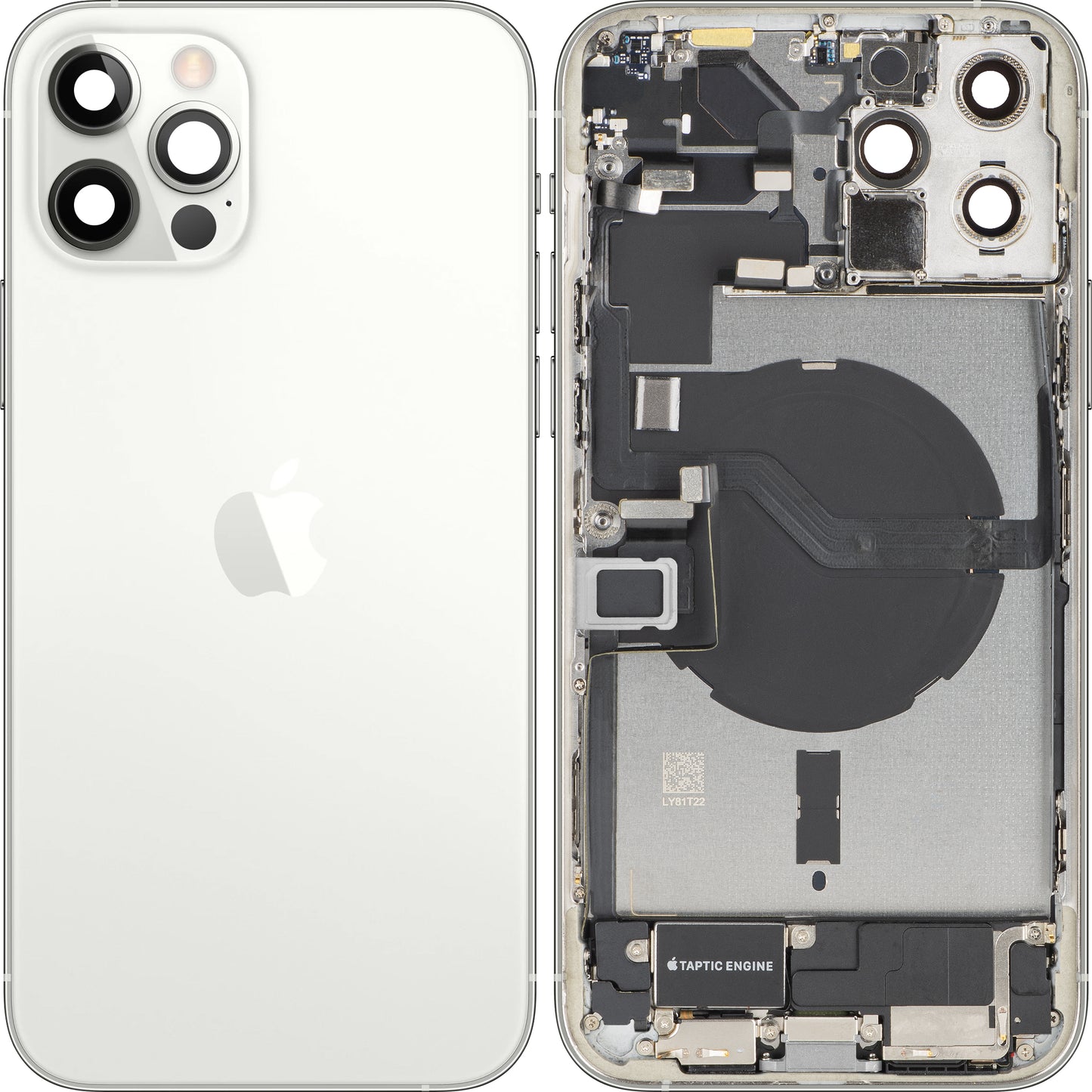 Tapa de Batería Apple iPhone 12 Pro Max, Con Carcasa Central, Piezas Completas, Plateado, Swap
