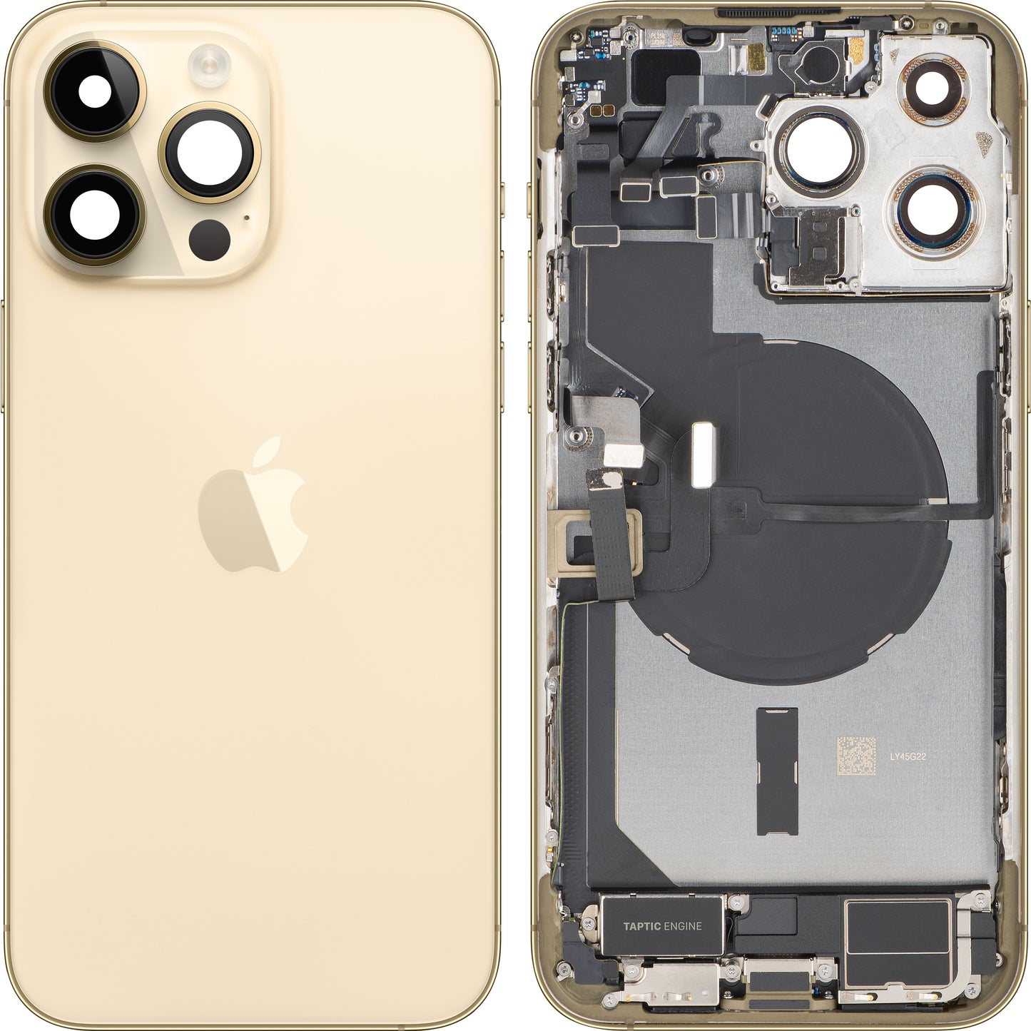 Tapa de Batería Apple iPhone 14 Pro Max, Con Carcasa Central, Piezas Completas, Dorado, Swap