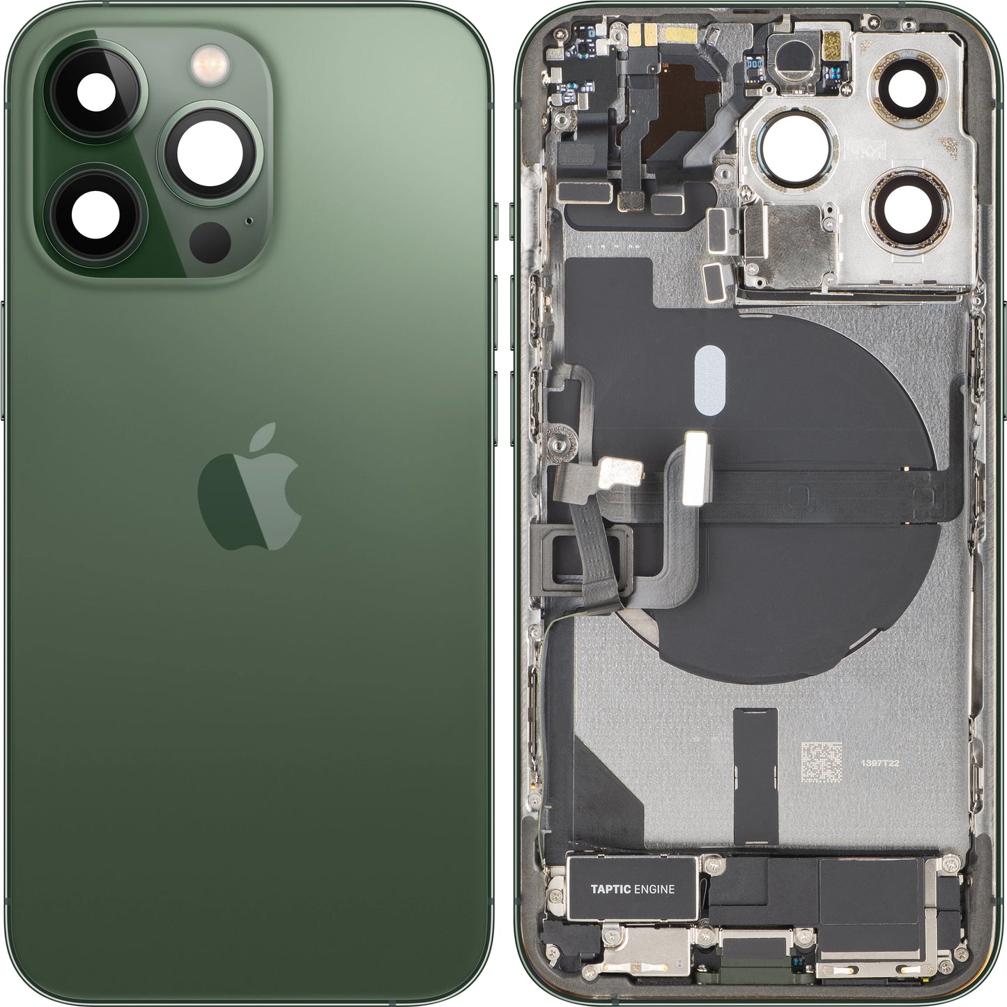 Tapa de Batería Apple iPhone 13 Pro, Con Carcasa Central, Piezas Completas, Verde (Alpine Green), Swap
