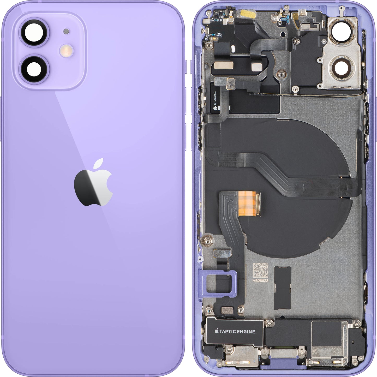 Tapa de Batería Apple iPhone 12, Con Carcasa Central, Completa, Púrpura, Intercambio
