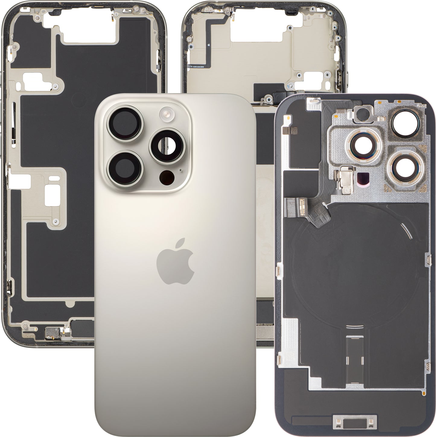 Tapa de Batería Apple iPhone 16 Pro, Con Carcasa Central, Piezas Completas, Beige (Titanio Natural), Intercambio
