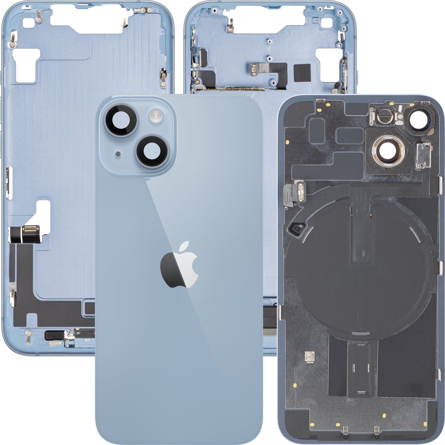 Tapa de Batería Apple iPhone 14, Con Carcasa Central, Piezas Completas, Azul, Swap