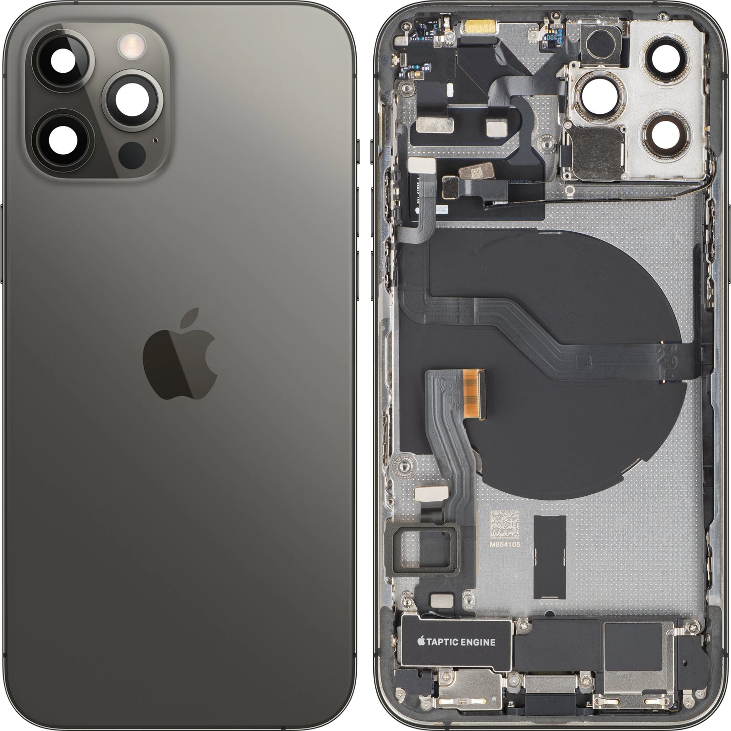 Tapa de Batería Apple iPhone 12 Pro, Con Carcasa Central, Piezas Completas, Gris (Graphite), Swap