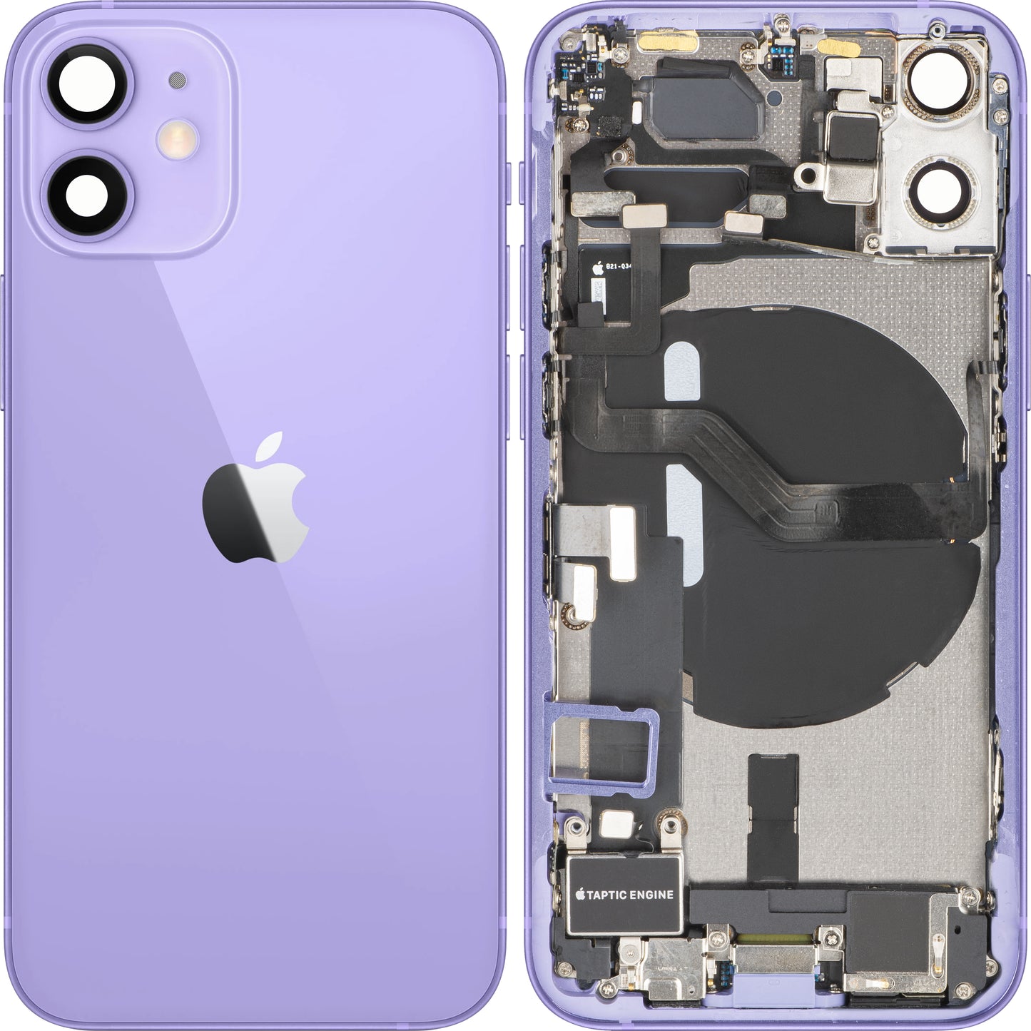 Tapa de Batería Apple iPhone 12 mini, Con Carcasa Central, Piezas Completas, Morado, Intercambio