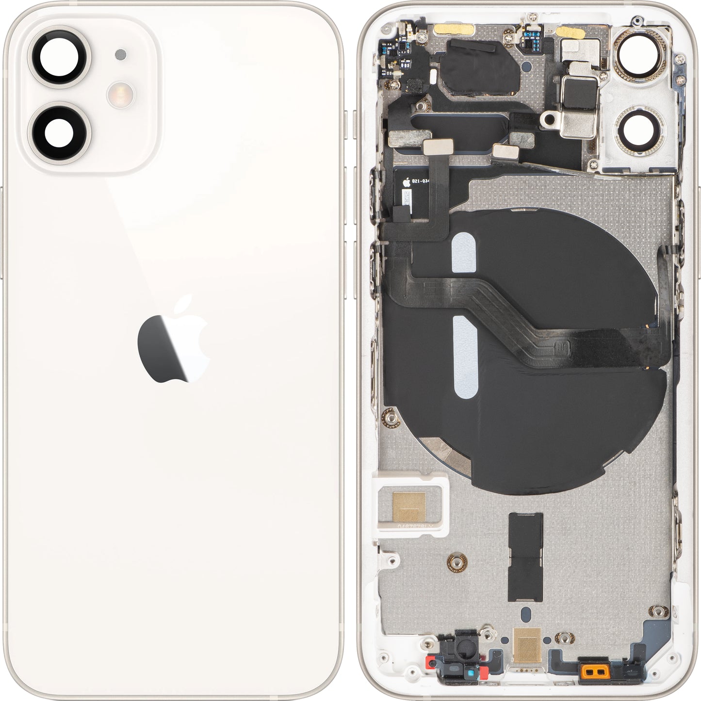 Tapa de Batería Apple iPhone 12 mini, Con Carcasa Central, Blanca, Swap