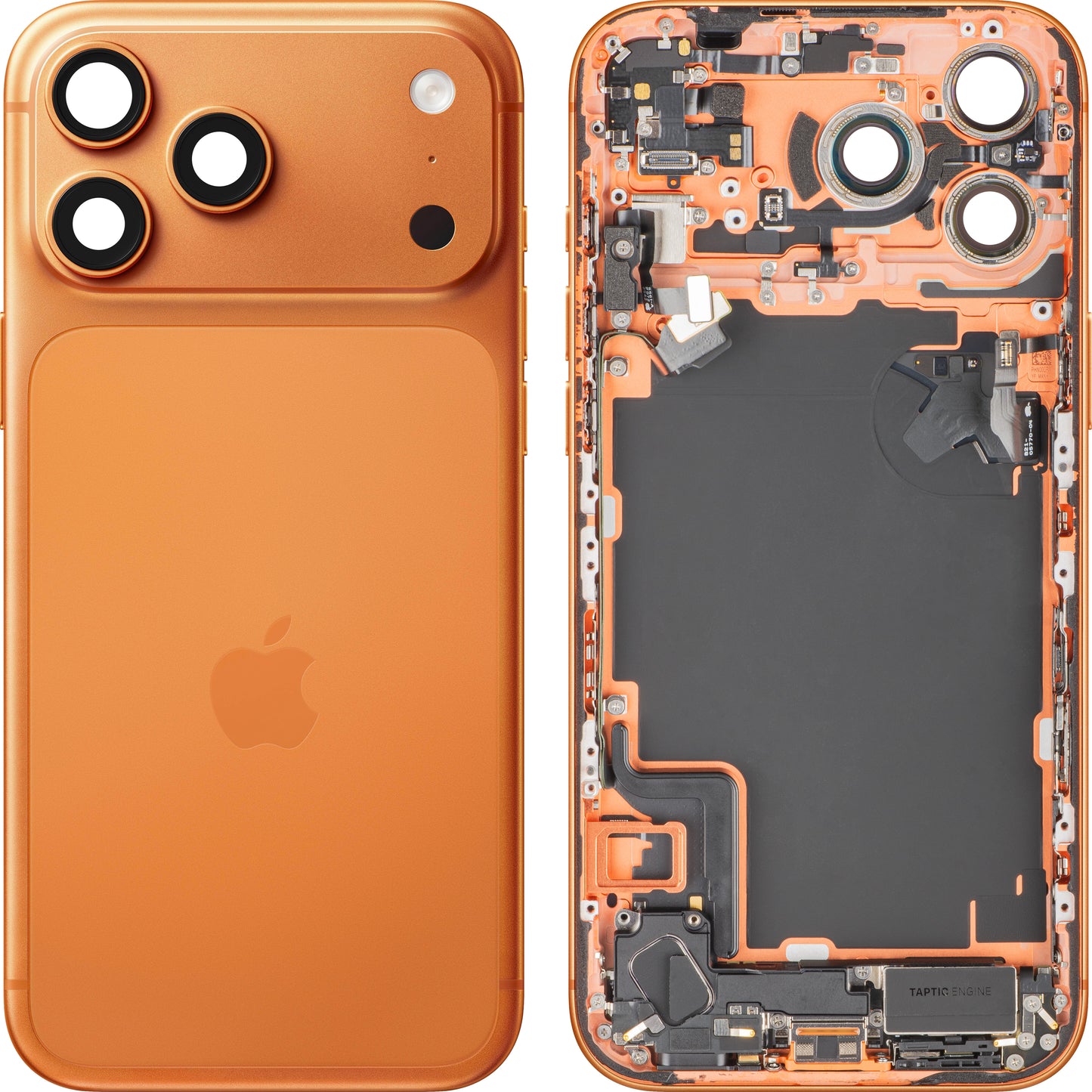Tapa de Batería Apple iPhone 17 Pro Max, Con Carcasa Media, Piezas Completas, Naranja (Cosmic Orange), Swap