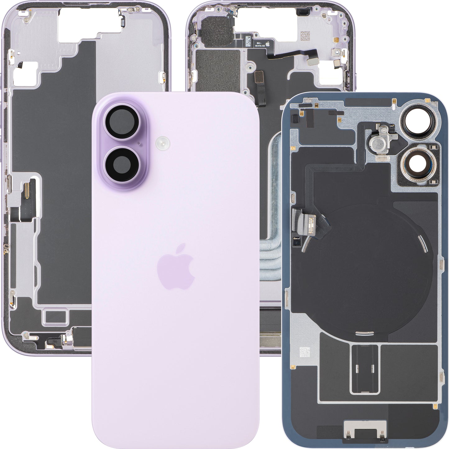 Tapa de Batería Apple iPhone 17, Con Carcasa Central, Piezas Completas, Morado (Lavanda), Intercambio