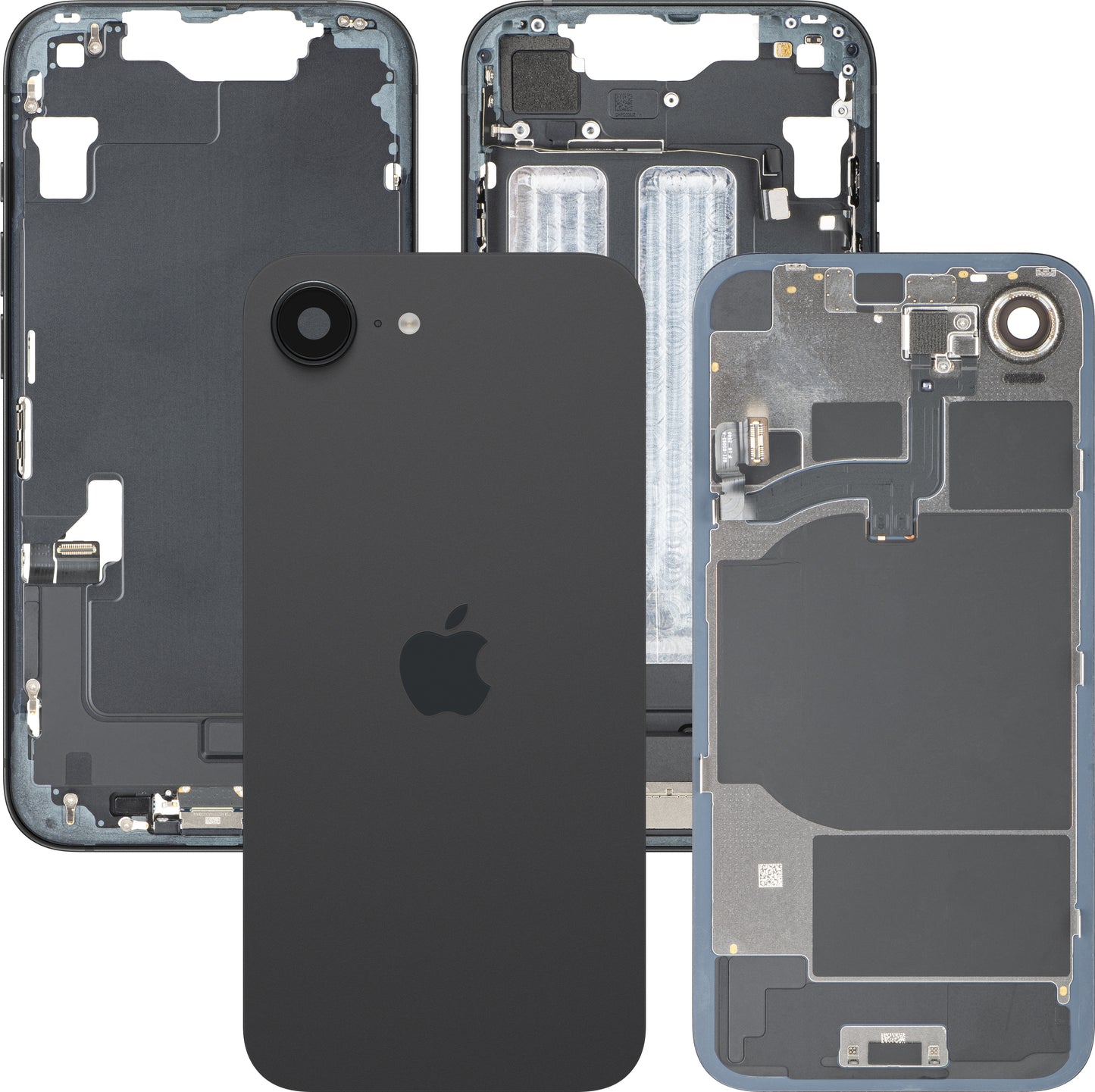 Tapa de Batería Apple iPhone 16e, Con Carcasa Media, Piezas Completas, Negro, Swap