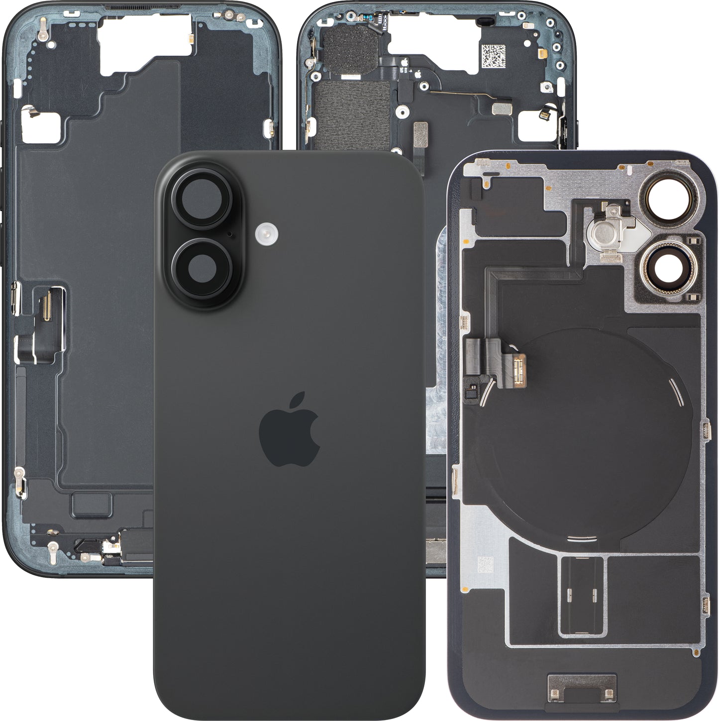 Tapa de Batería Apple iPhone 16, Con Carcasa Media, Piezas Completas, Negro, Swap