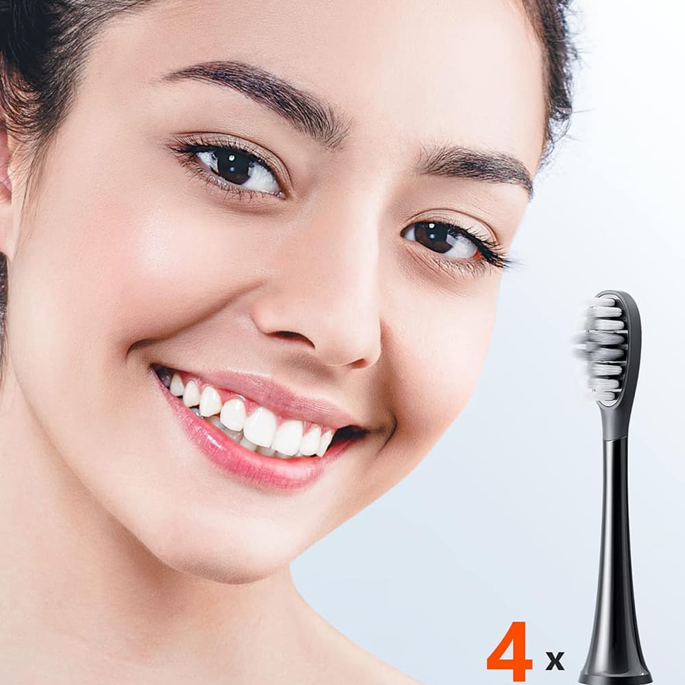 Cabezal de repuesto Gum Care para Cepillo Eléctrico Bitvae S2 / S3, Set de 4 piezas, Negro