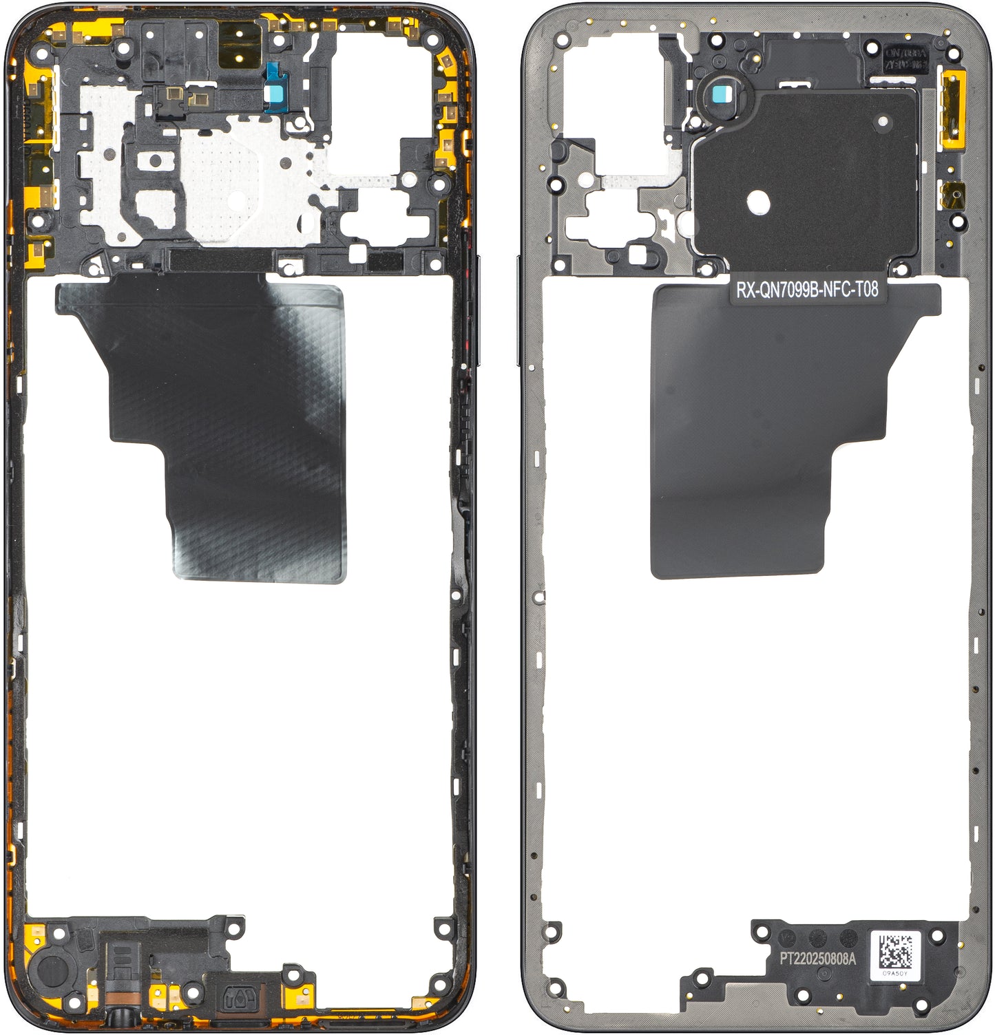 Carcasa Central Honor X7c 5G / 200 Smart, Negra (Midnight Black), Paquete de Servicio 9707ABNA