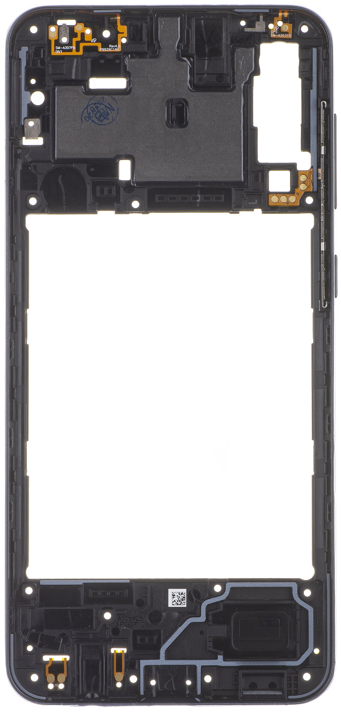 Carcasa Media Samsung Galaxy A30s A307, Negra