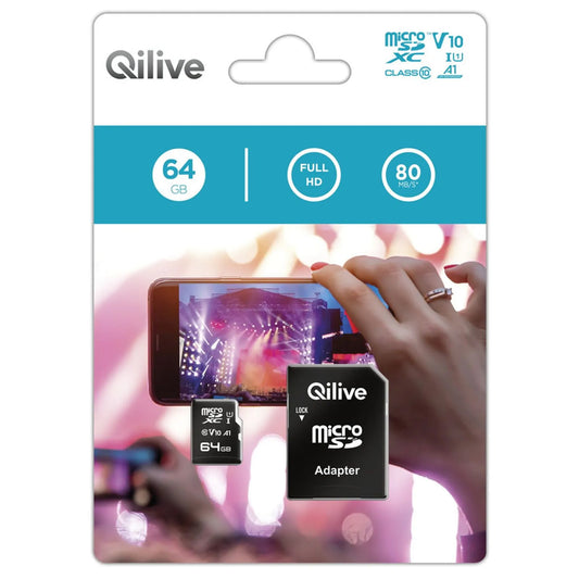 Tarjeta de Memoria microSDHC Qilive Android A1, 32Gb, Clase 10 / UHS-1 U3, Con Adaptador EKMSDM32GHC10U3QL2
