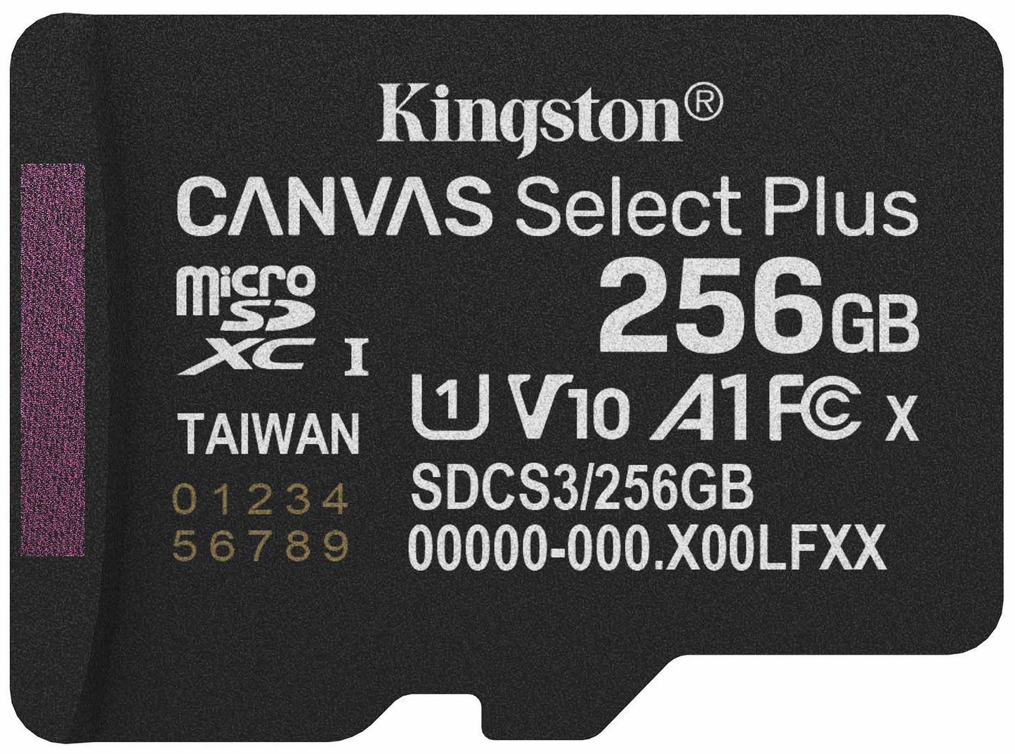 Tarjeta de Memoria microSDXC Kingston Canvas Select Plus Android A1, 256Gb, Clase 10 / UHS-1 U1 SDCS3/256GBSP