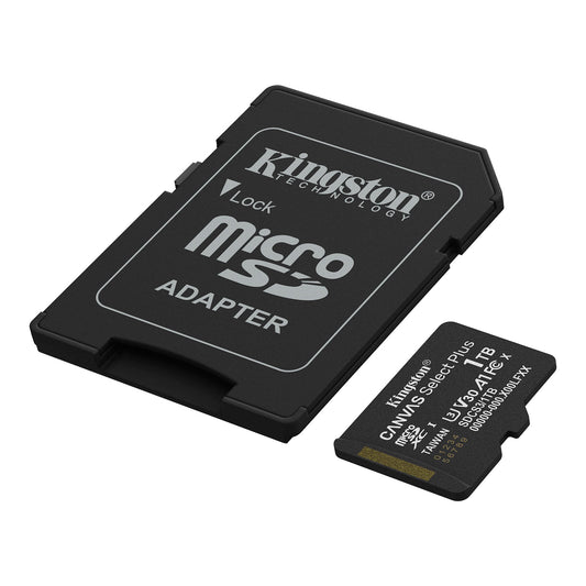 Tarjeta de Memoria microSDXC Kingston Canvas Select Plus Android A1, 1TB, Clase 10 / UHS-1 U3, Con Adaptador SDCS3/1TB