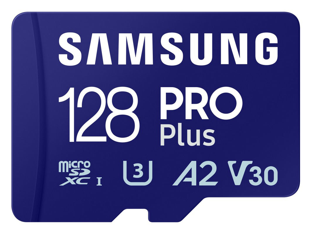 Tarjeta de memoria microSDXC Samsung PRO Plus, 128Gb, Clase 10 / UHS-1 U3, con Lector de Tarjetas MB-MD128SB/WW