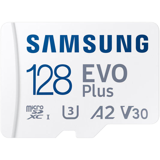 Tarjeta de memoria microSDXC Samsung Evo Plus, 128Gb, Clase 10 / UHS-1 U3, Con adaptador MB-MC128SA/EU MB-MC128SA/EU