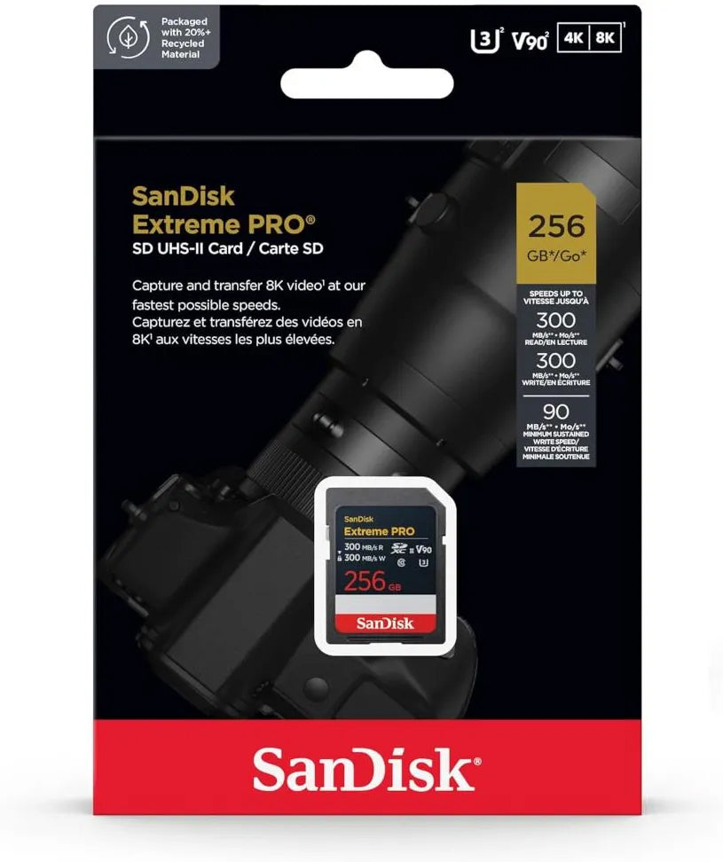Tarjeta de Memoria SDXC SanDisk Extreme Pro, 256Gb, Clase 10 / UHS-2 U3 SDSDXDM-256G-GN4IN