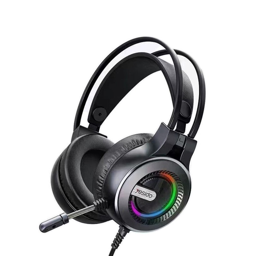 Auriculares Gaming 3.5mm Yesido EK02, RGB, 2.2m, Negros