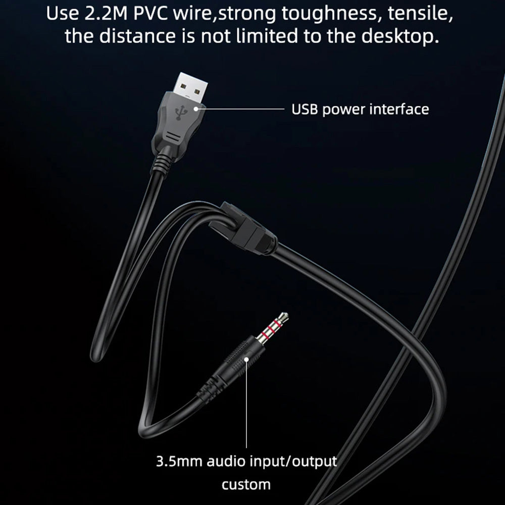 Auriculares Gaming 3.5mm Yesido EK03, RGB, 2m, Negros