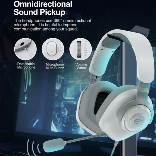 Auriculares Gaming USB HAVIT H2230U, 1.8m, Blancos