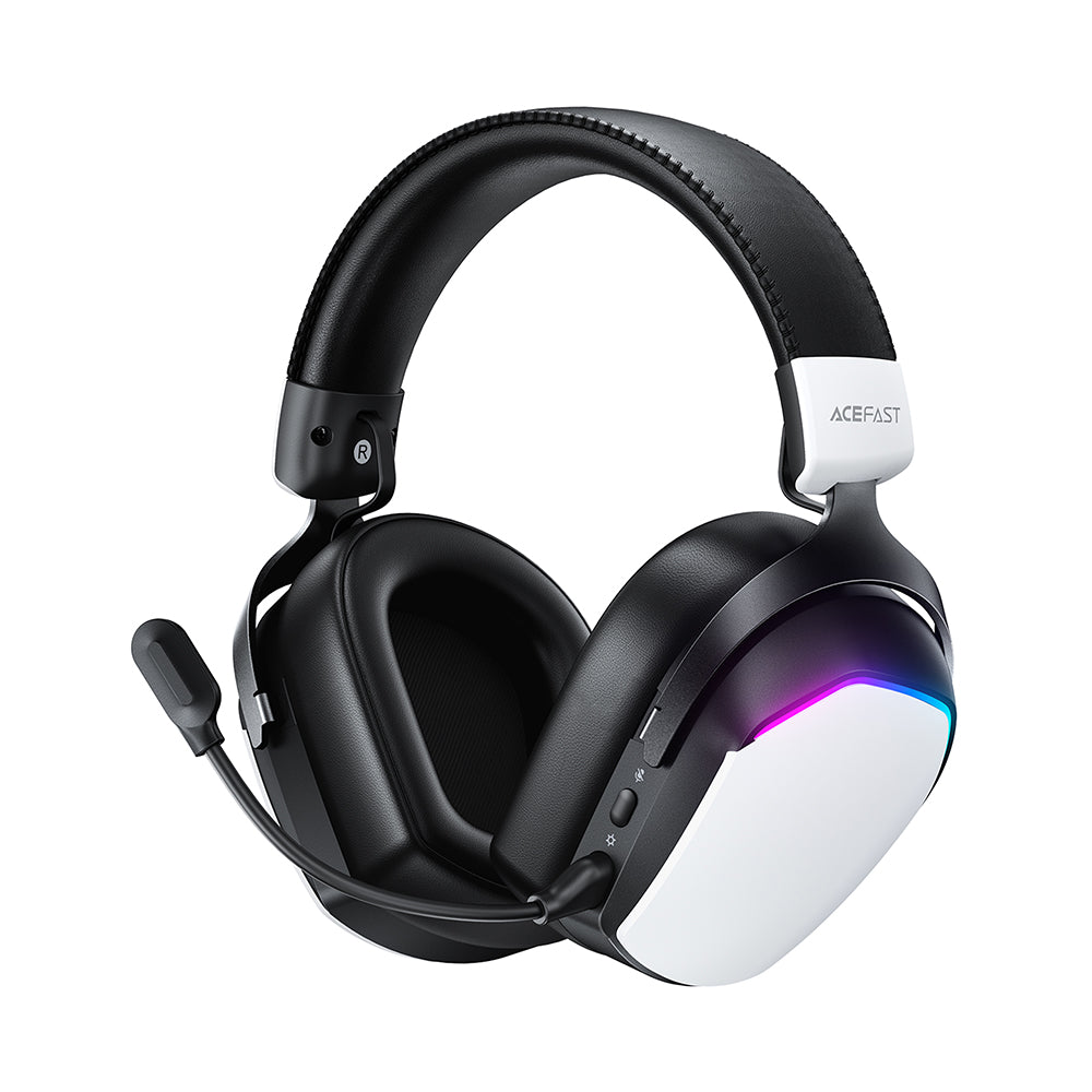 Auriculares Gaming Inalámbricos Acefast H11, RGB, BT / Wi-Fi / Cable, Blancos