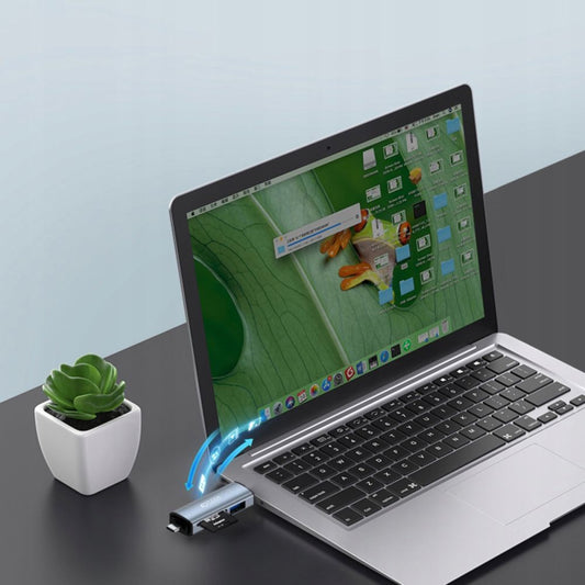 Lector de tarjetas USB / USB-C Tech-Protect, SD - microSD, Gris