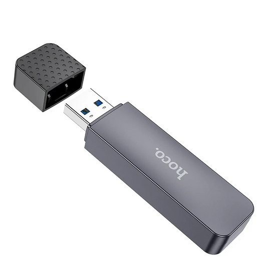 Lector de tarjetas USB 3.0 HOCO HB45, SD - microSD, Gris