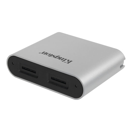 Lector de tarjetas Kingston Workflow USB 3.2, Doble microSD, Gris WFS-SDC