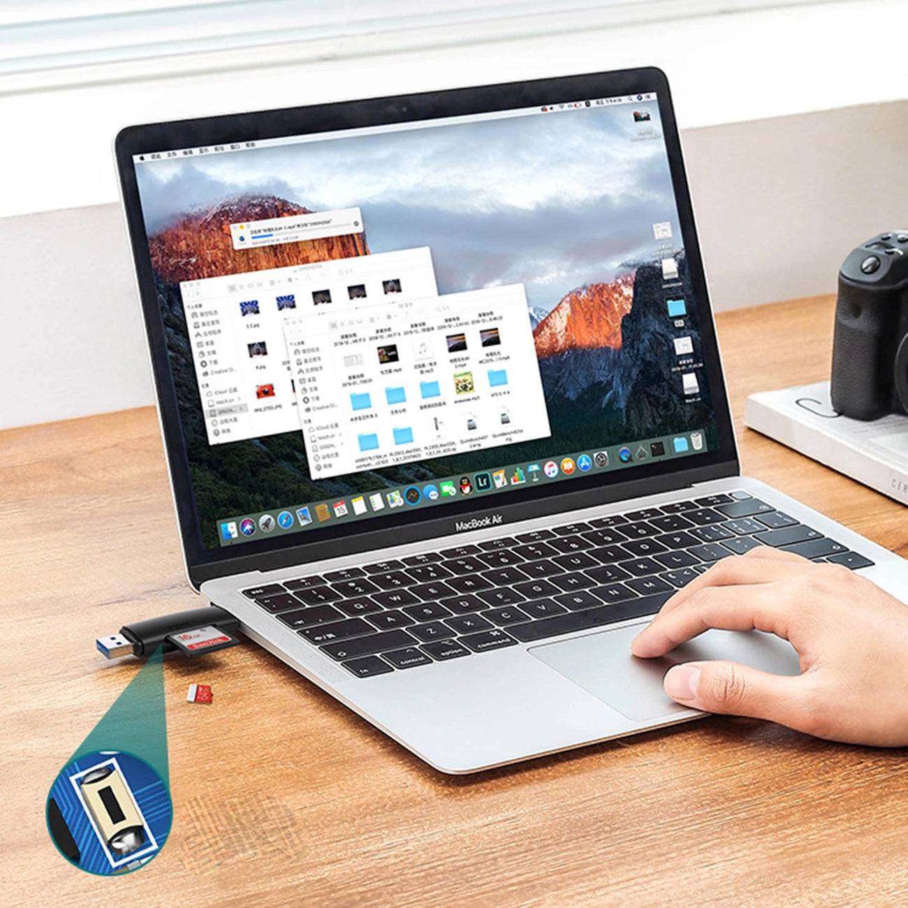 Lector de tarjetas USB / USB-C UGREEN CM304, SD - microSD, Negro