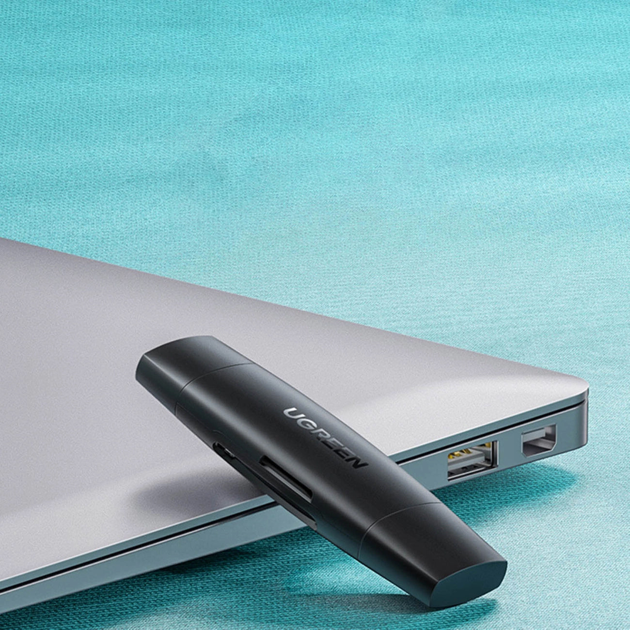 Lector de tarjetas USB / USB-C UGREEN CM304, SD - microSD, Negro