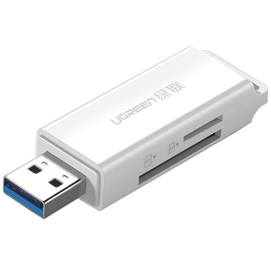 Lector de tarjetas USB 3.0 UGREEN CM104, SD - microSD, Blanco