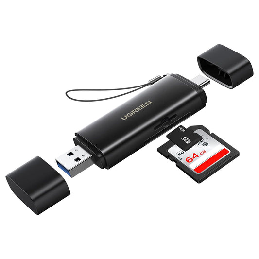 Lector de tarjetas USB / USB-C UGREEN CM803 (65024), SD - microSD, Negro