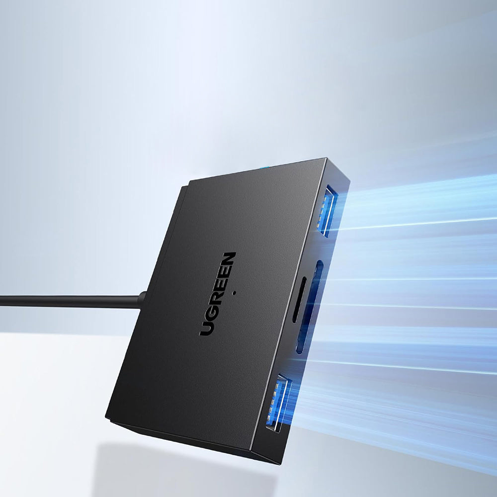 Lector de tarjetas USB / USB-C UGREEN CM812 (45167), SD - microSD - 2 x USB-A, Negro