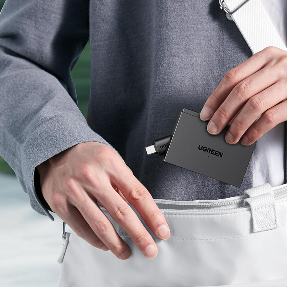 Lector de tarjetas USB / USB-C UGREEN CM812 (45167), SD - microSD - 2 x USB-A, Negro