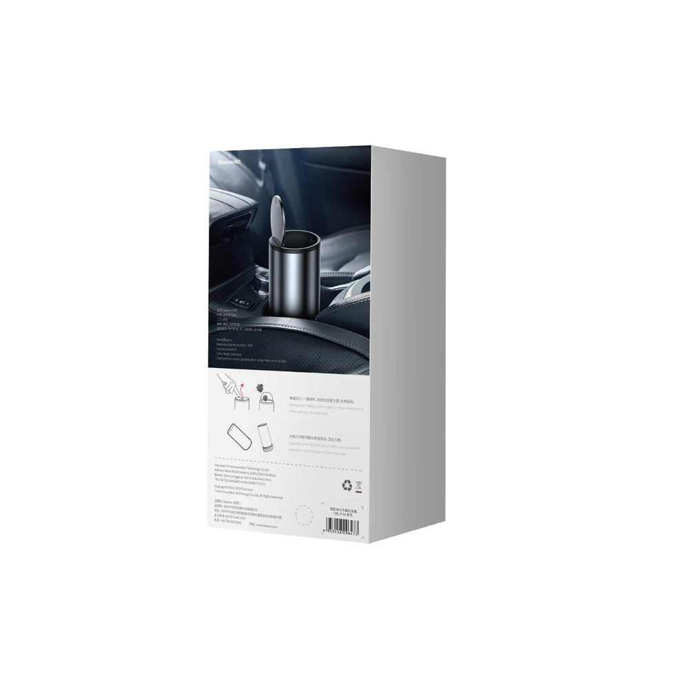 Cubo de Basura para Coche Baseus Gentleman Style con 30 Bolsas de Basura, Negro CRLJT-01