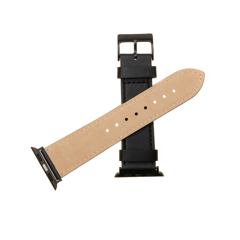 Correa Fixed Leather para Apple Watch 49mm / 46mm / 45mm / 44mm / 42mm Series, Negra