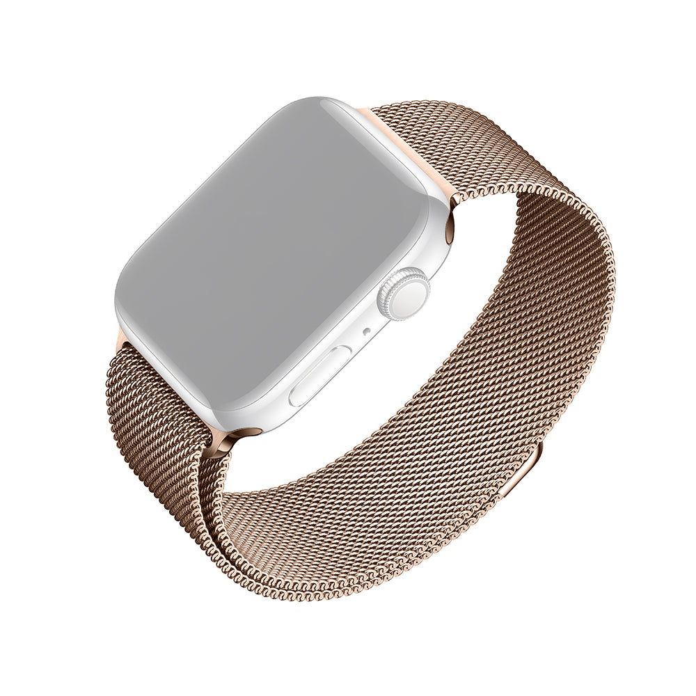 Correa Fixed Mesh para Apple Watch 42mm / 41mm / 40mm / 38mm Series, Rosa Dorado