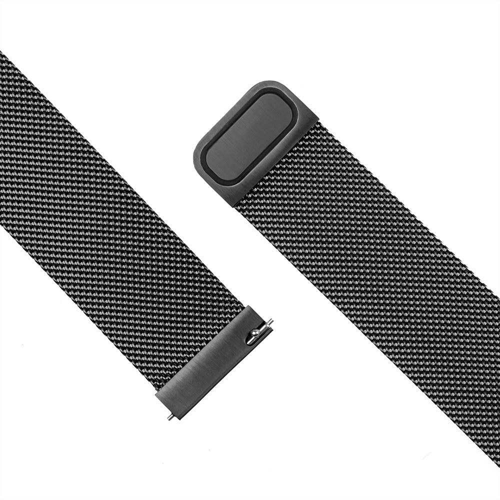 Correa Fixed Mesh para Huawei Watch / Garmin Watch Series, 18mm, Negra.