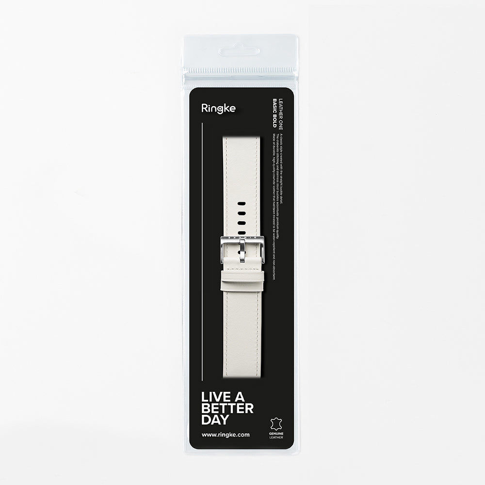 Correa Ringke One Basic Bold para Fossil Watch / Mobvoi Watch / Suunto Watch Series, 24mm, Blanca