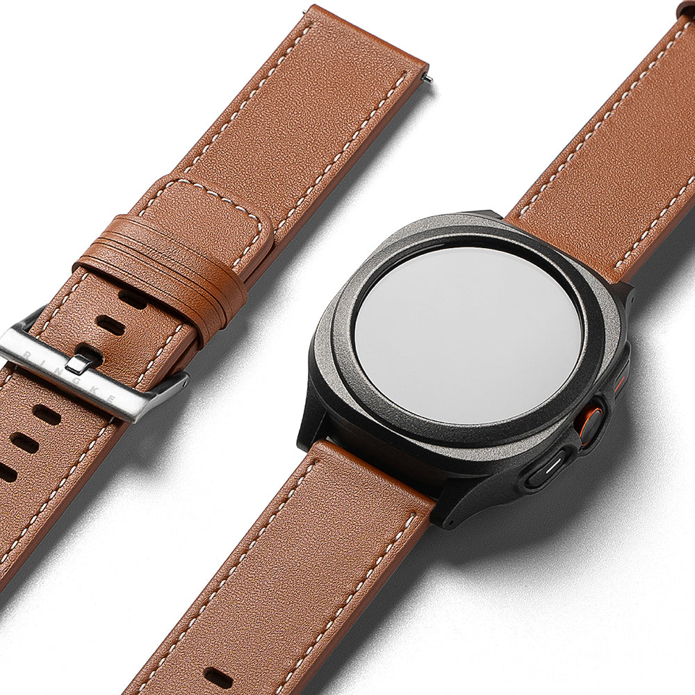 Correa Ringke One Basic Bold para Fossil Watch / Mobvoi Watch / Suunto Watch Series, 24mm, Marrón.