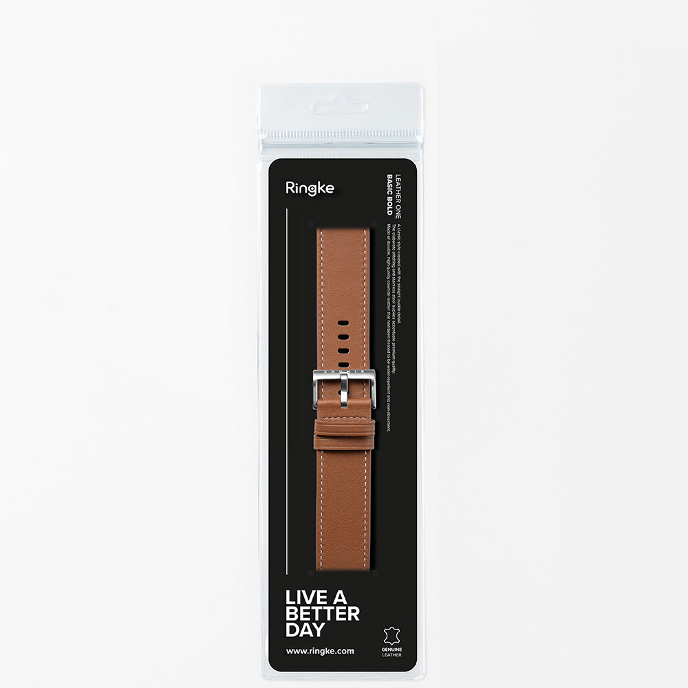 Correa Ringke One Basic Bold para Fossil Watch / Mobvoi Watch / Suunto Watch Series, 24mm, Marrón.